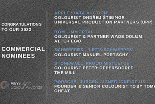 And the nominees for best colour grading in the Commercial category are…