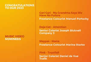 And the nominees for best colour grading in the Music Video category are…